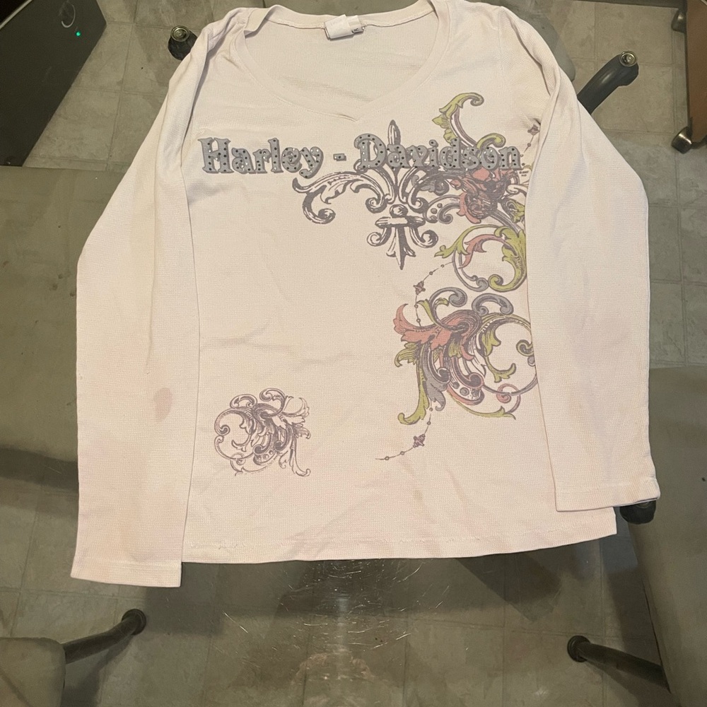 Harley-Davidson White Tee with Orange Logo